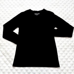 Coolibar Morada Women's V-Neck Long Sleeve T-Shirt | Black SPF50 - Size XS